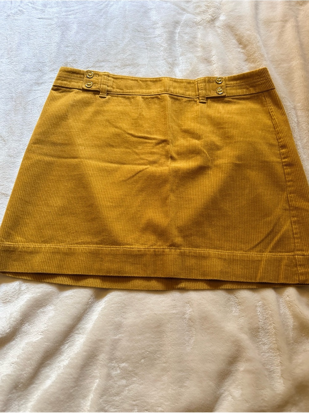 LOFT Corduroy A-Line Mini Skirt in Mustard Yellow